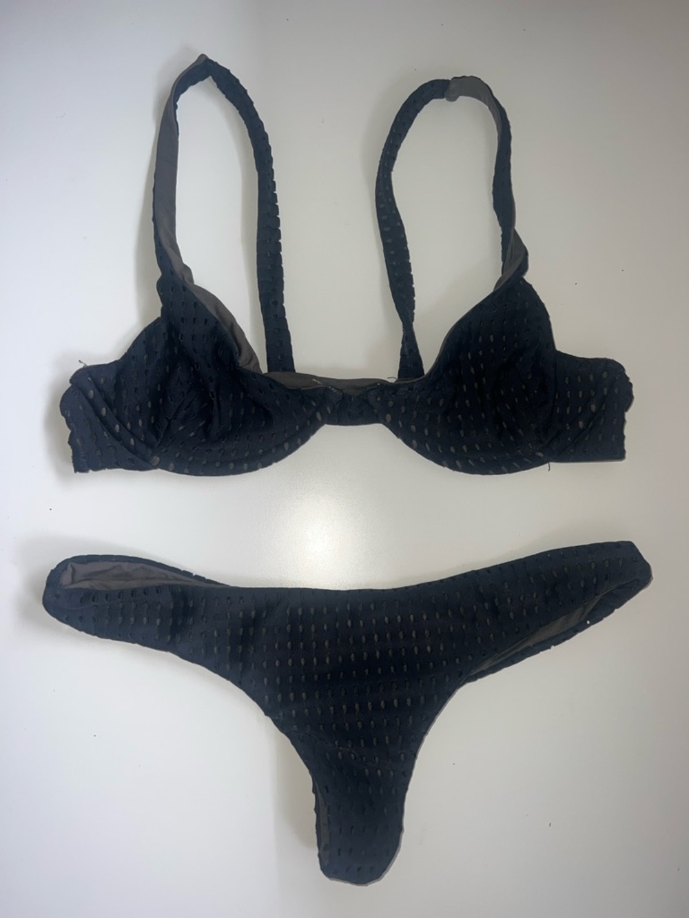 Black beauty mesh Acacia swimwear Two-Piece mesh Bikini Set